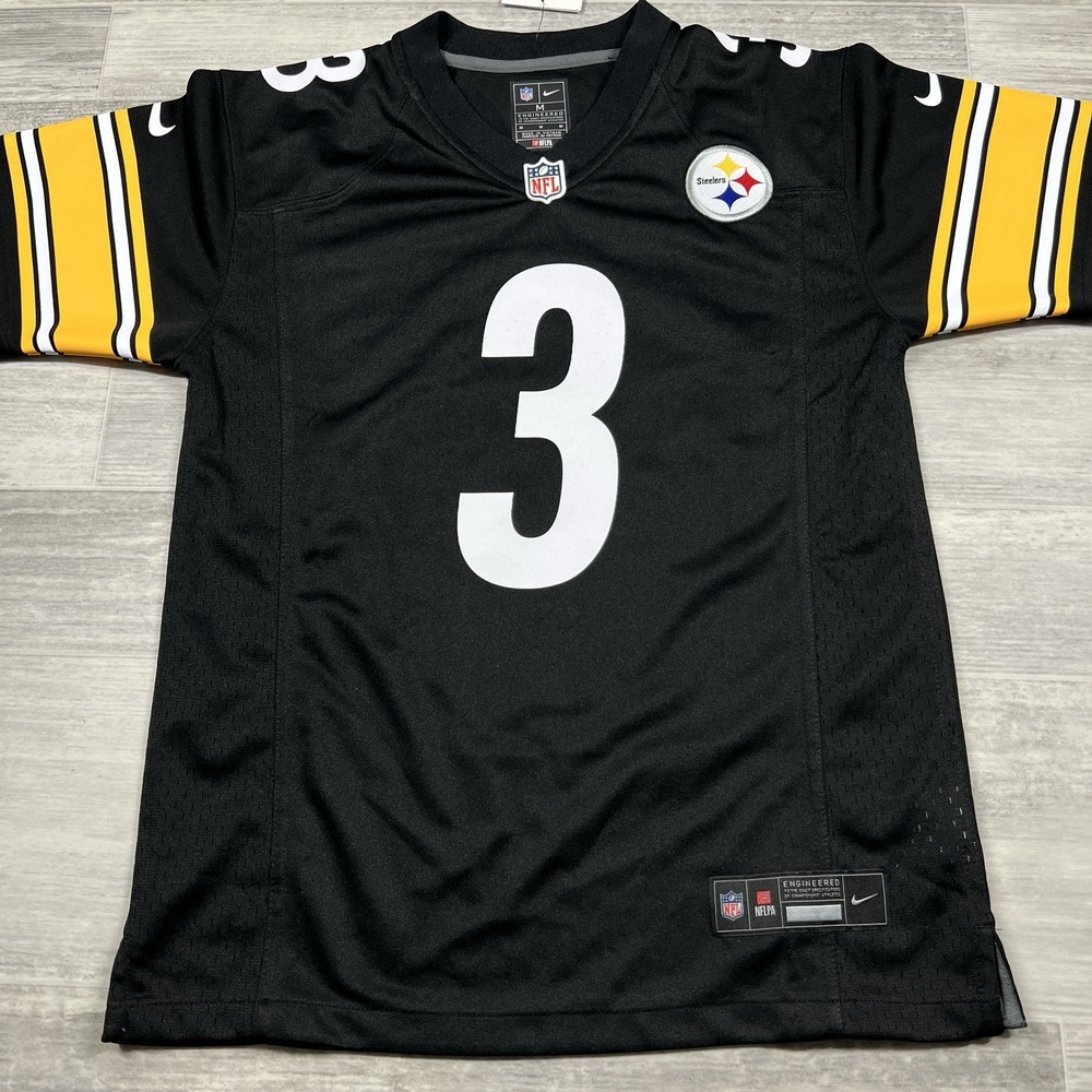 Nike Engineered Pittsburgh Steelers Black Jersey Russell Wilson #3‎ Kids Medium